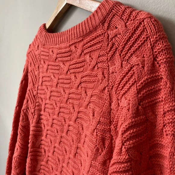 Vtg Paul Harris Women's Small 90s Acrylic Crewneck Knit Pullover Sweater Coral - Picture 15 of 16